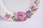 Porcelain Side Dessert Plates 7 Inches Wide Rimmed Shabby Chic Vintage Bird Butterly Floral Set 4 in Gift Box (1 Set)