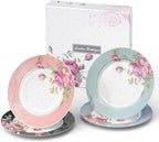 Mothers Day Coronation PartyAfternoon Tea Coffee Cake Set with- 3 Tier Cake Stands 2 Cups 2 Saucers 4 Plates (Blue)
