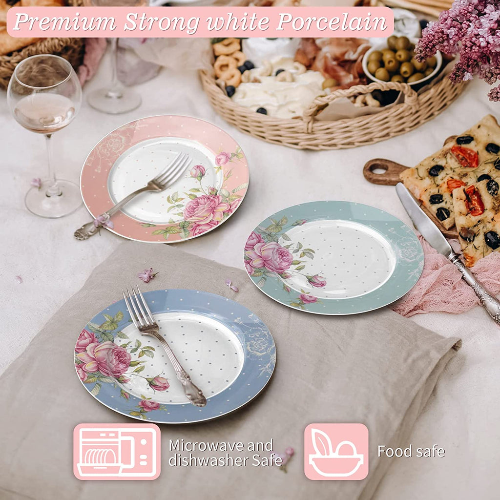 Mothers Day Coronation Party Afternoon Tea Coffee Cake Set with- 3 Tier Cake Stands 2 Cups 2 Saucers 4 Plate (Black