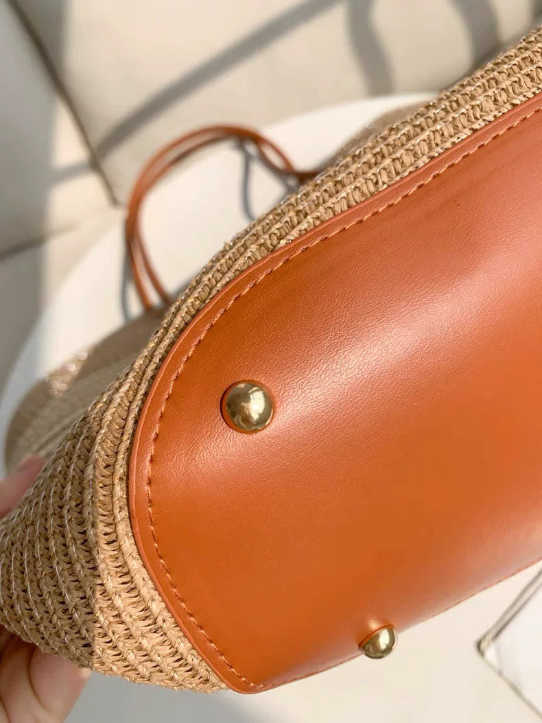 Raffia Beach Bag & Straw Hat 2pcs/Set