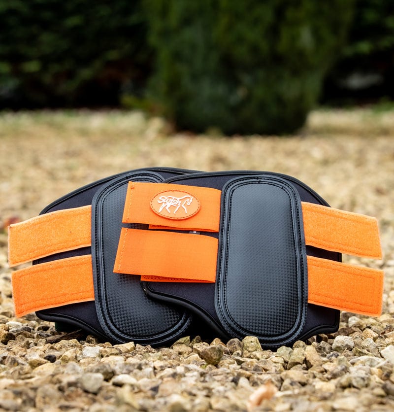Double Locking Brushing Boots - Orange - Wellbeing Pets