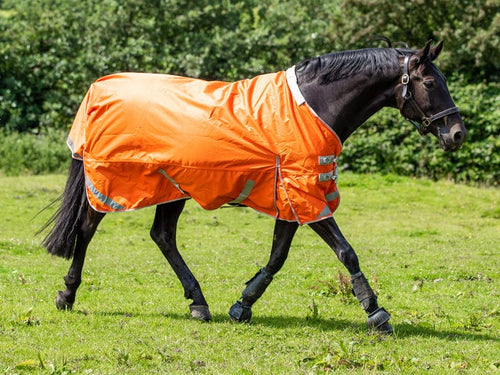 200G Detachable Neck Turnout Rug - Orange - image 2 - Wellbeing Pets