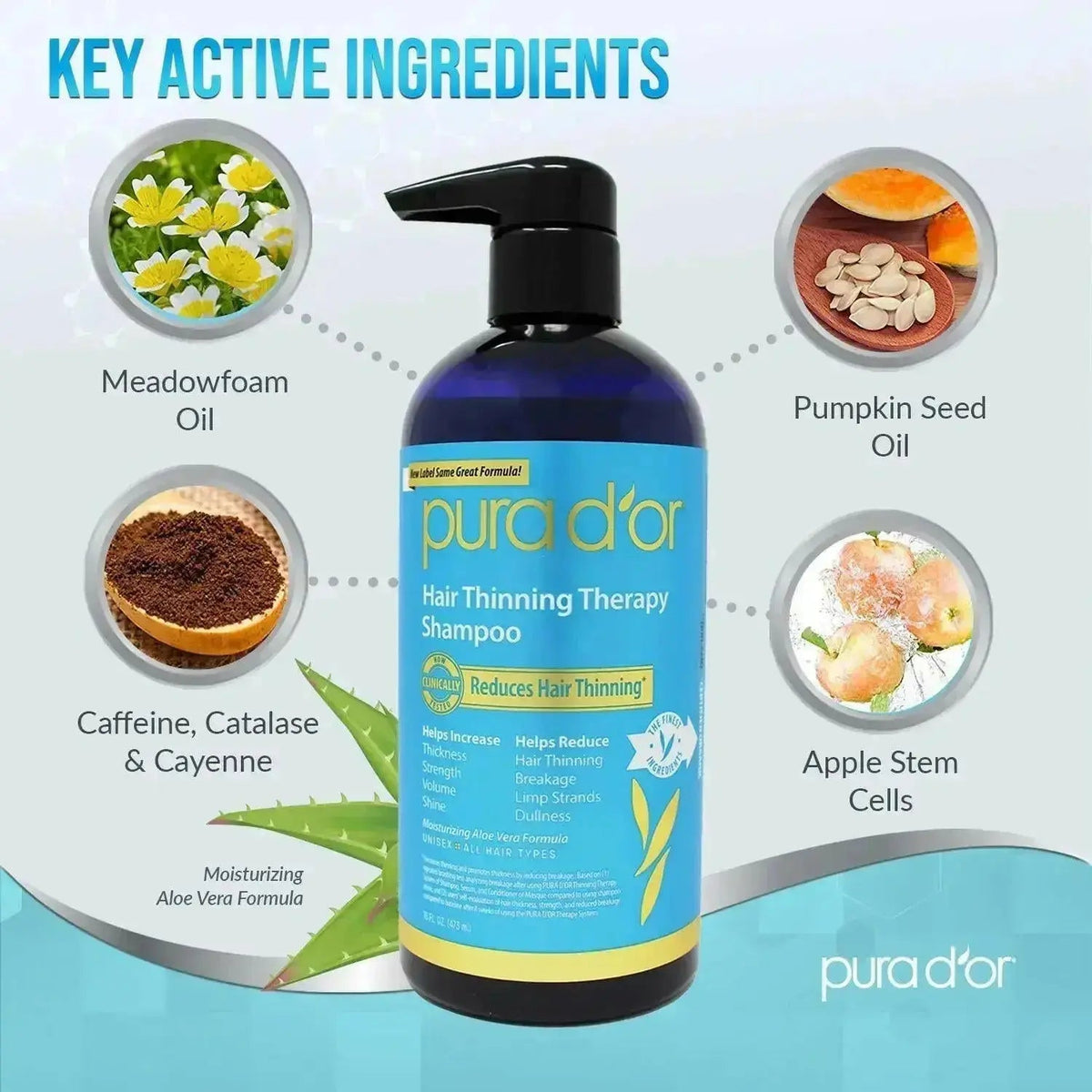Pura D'or Shampoo for Fuller-Looking Hair 473ml | Ammuri