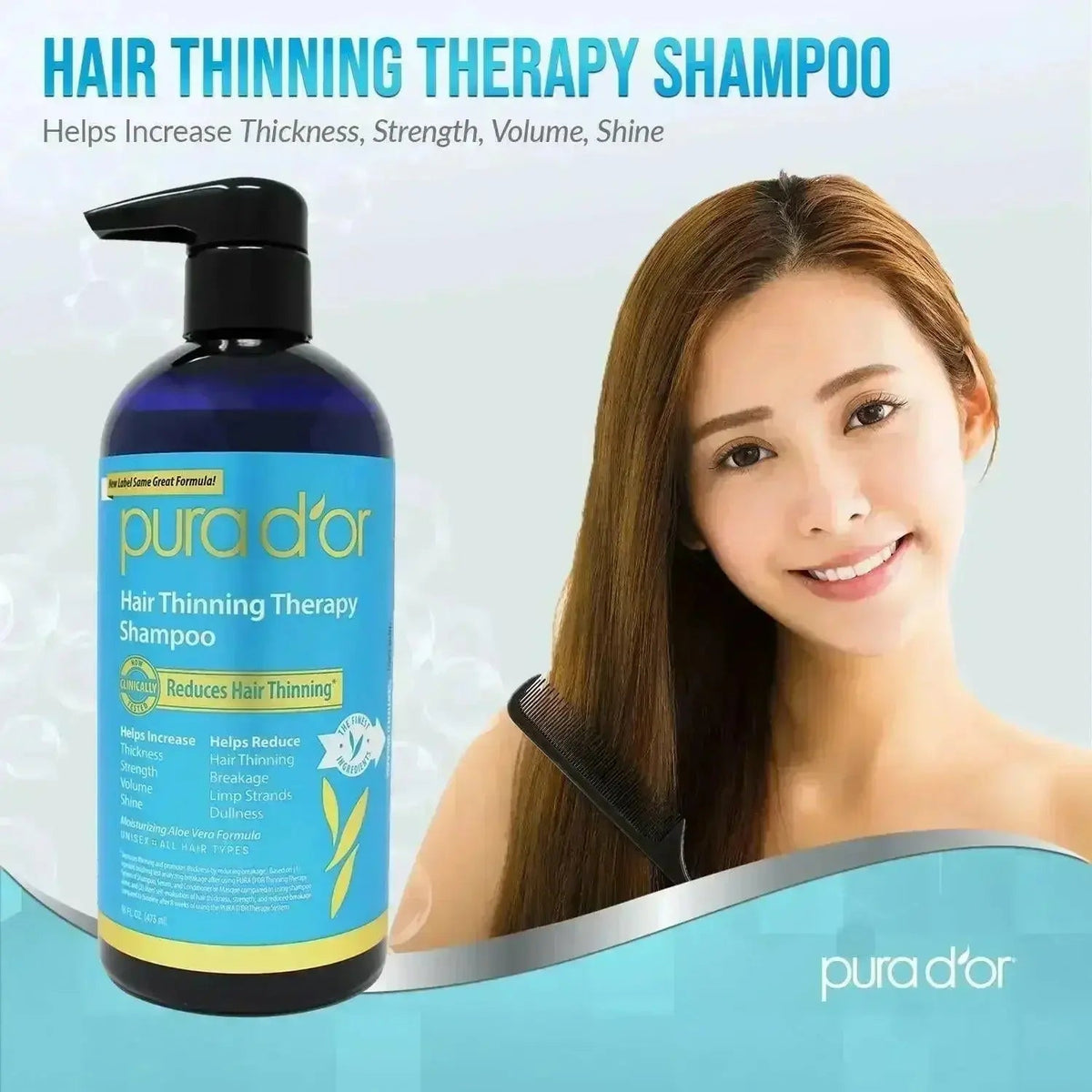 Pura D'or Shampoo for Fuller-Looking Hair 473ml | Ammuri