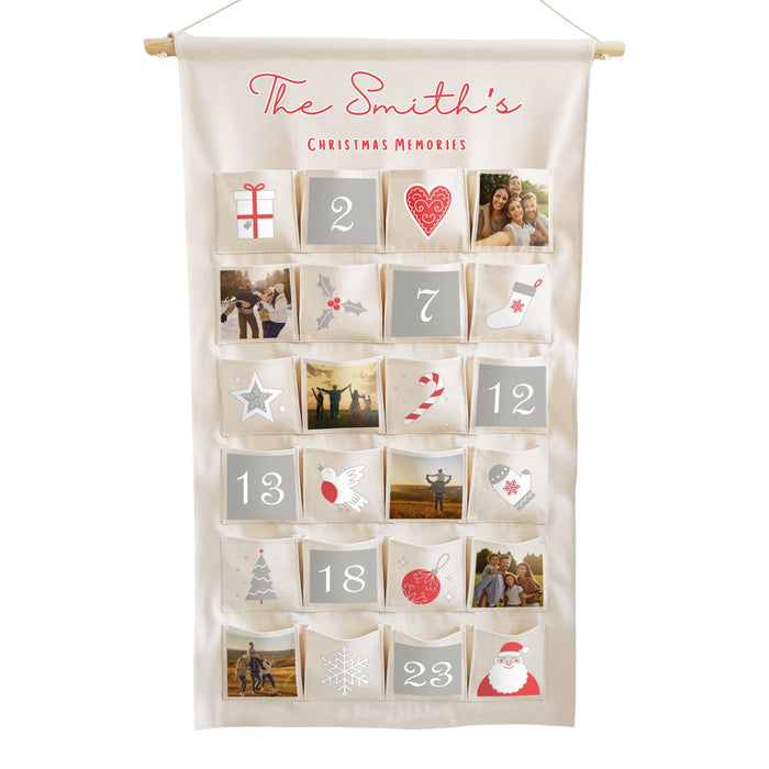 Personalised family advent calendar with family photos