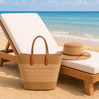 Raffia Beach Bag & Straw Hat 2pcs/Set