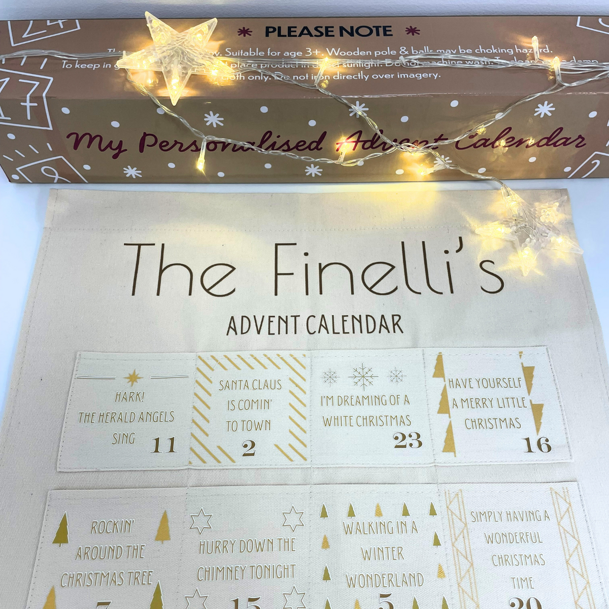 Personalised Christmas Hits Advent Calendar Countdown - Christmas songs advent calendar for kids