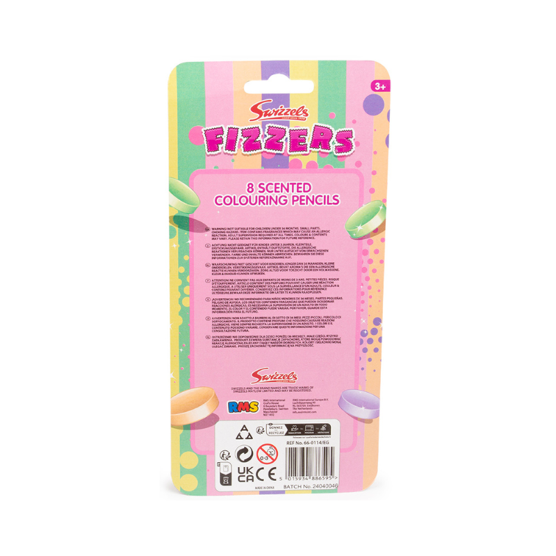 Swizzels Fizzers Scented Colouring Pencils 8 Pack