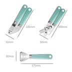 9 in 1 Plastic Handle Stainless Steel Kitchen Utensils Household Gadget Set, Cyan, Black