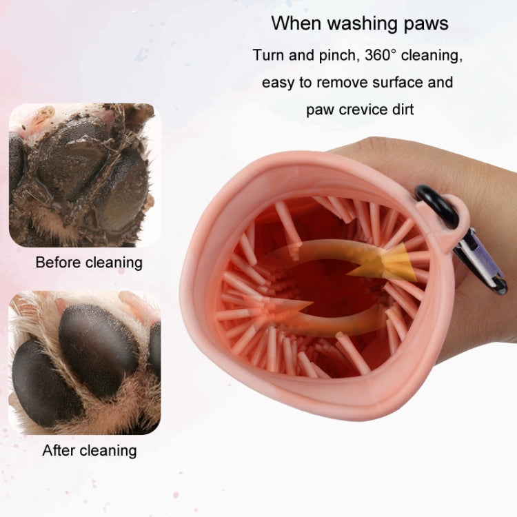 Histotree Pet Foot Washing Cup Multifunctional Dog Paw Cleaning Brush, Color: Large (Pink)