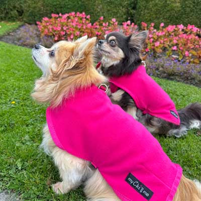 Tiny Toastie Water-Repellent Fleece Dog Coat - Hot Pink - image 3 - Wellbeing Pets