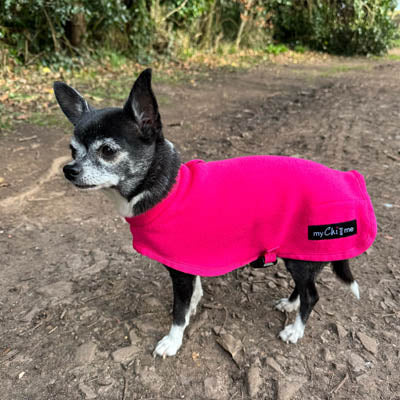 Tiny Toastie Water-Repellent Fleece Dog Coat - Hot Pink - image 15 - Wellbeing Pets