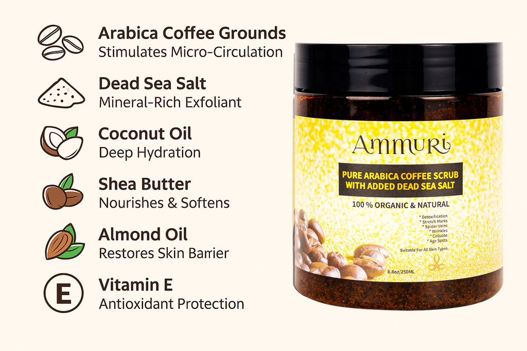 Arabica Coffee Scrub Face Mask for Exfoliation & Glow | Ammuri