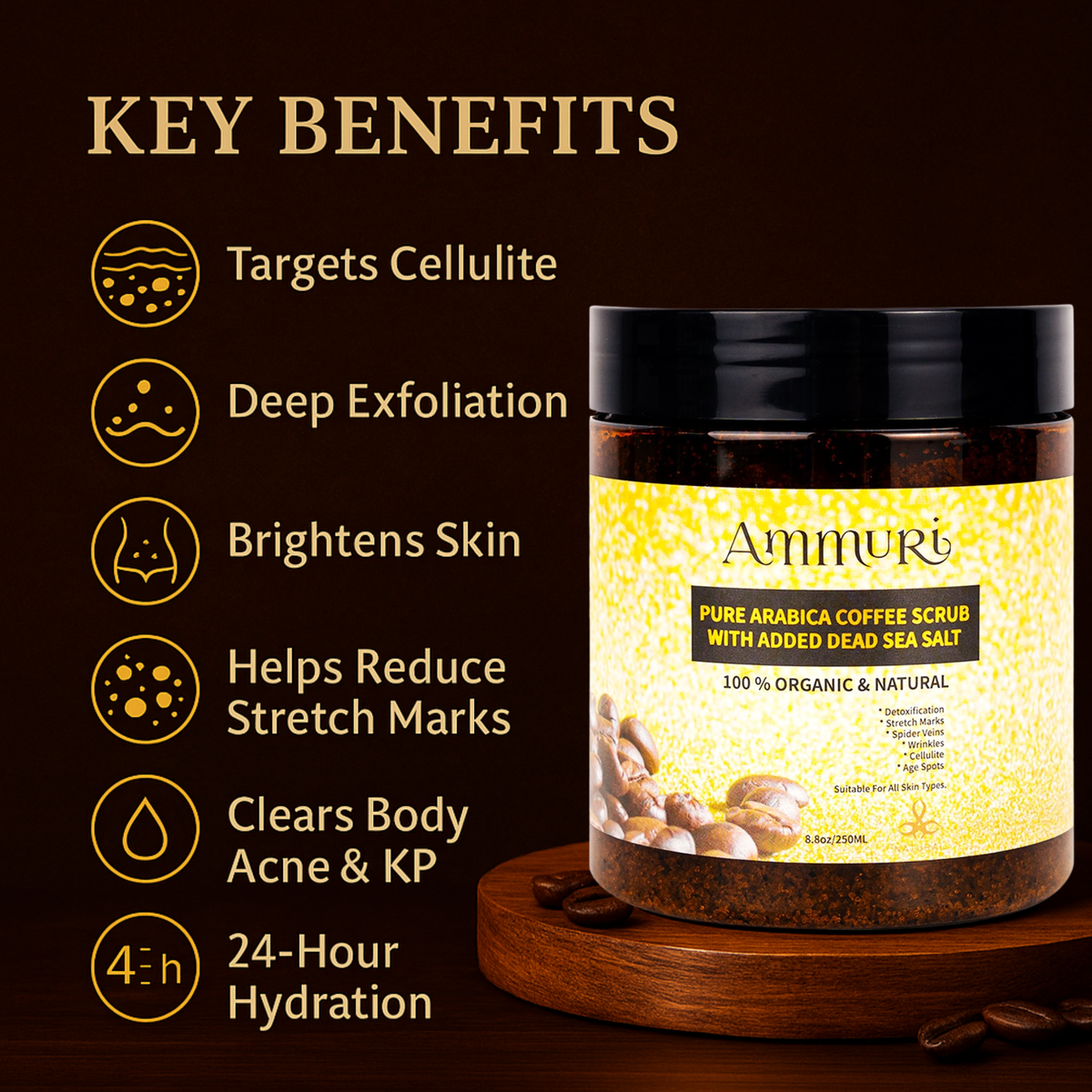 Arabica Coffee Scrub Face Mask for Exfoliation & Glow | Ammuri