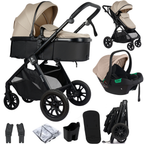 For Your Little One Cruise 3 In 1 Travel System With Car Seat - Dune Beige (Free Cupholder And Seat Liner Included!)