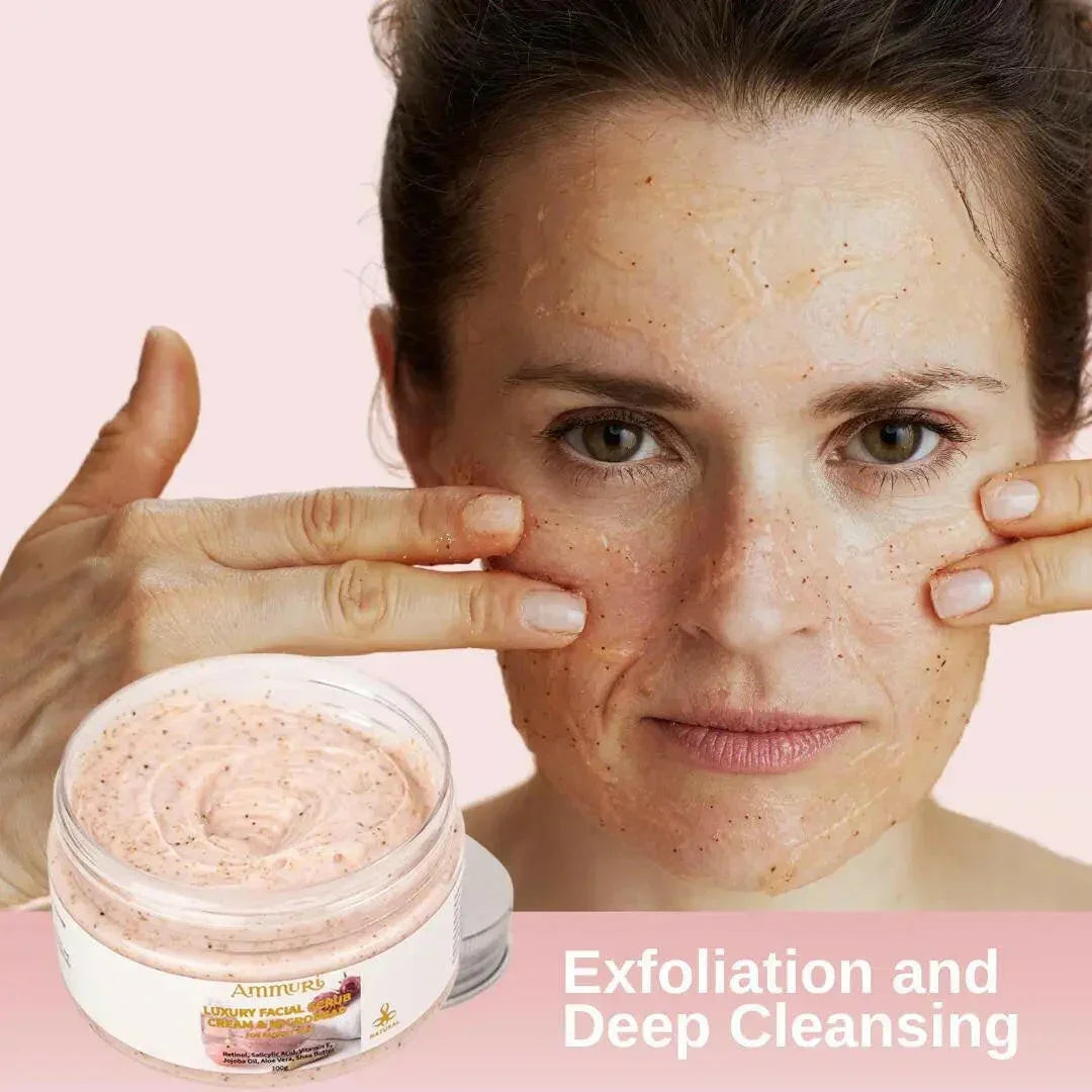 Retinol Facial Scrub & Exfoliating Cream for Smoother-Looking Skin | Ammuri