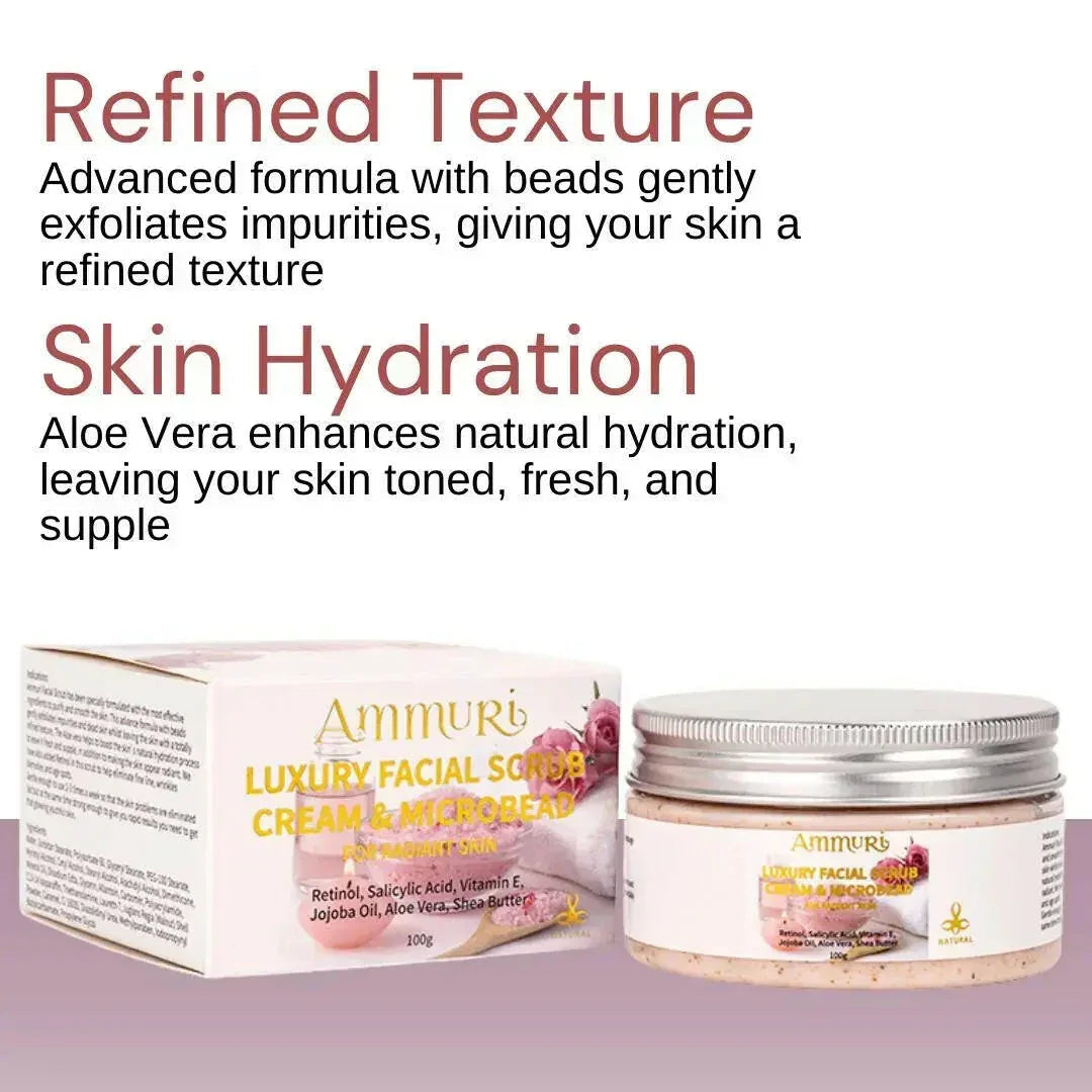 Retinol Facial Scrub & Exfoliating Cream for Smoother-Looking Skin | Ammuri