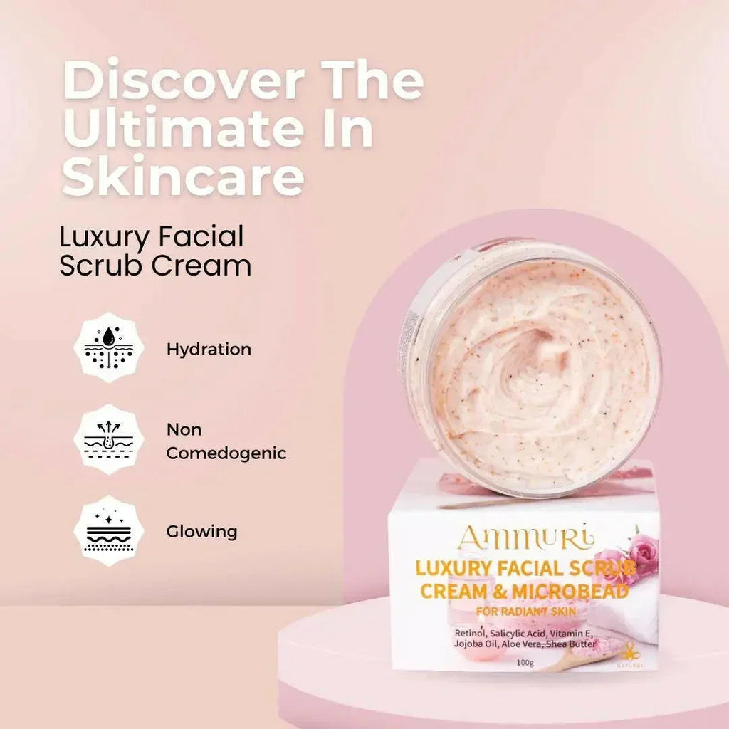 Retinol Facial Scrub & Exfoliating Cream for Smoother-Looking Skin | Ammuri
