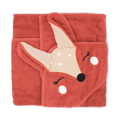 Animal Hooded Baby Towels – Organic Cotton (Fox, Lion, Rabbit Designs)