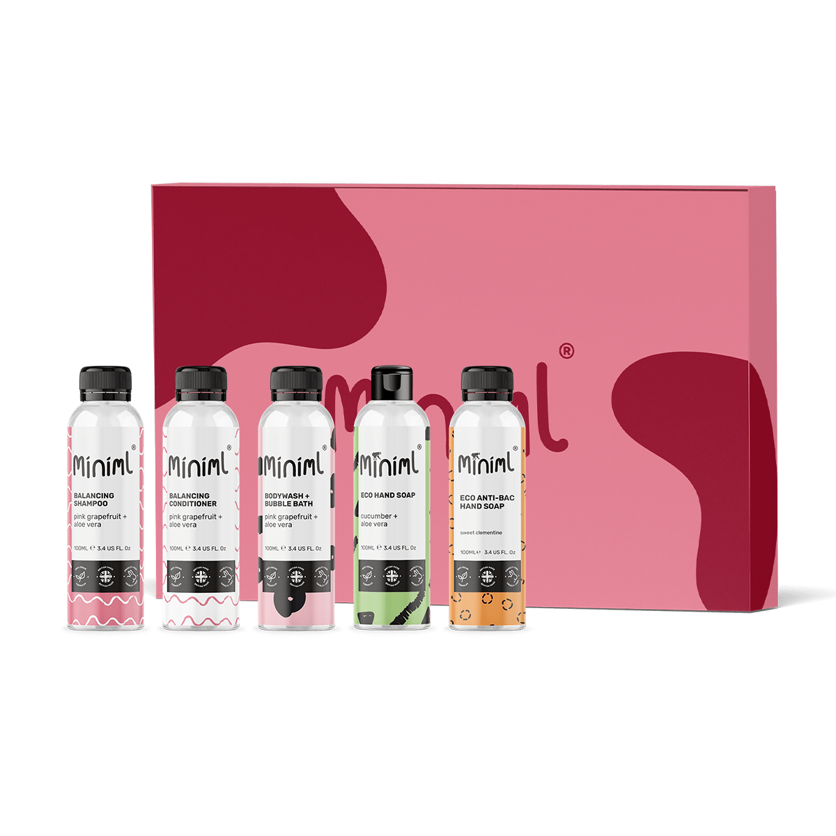 Miniml Beauty Trial & Travel Set | 5 x 100ml Mini Hair & Body Bundle