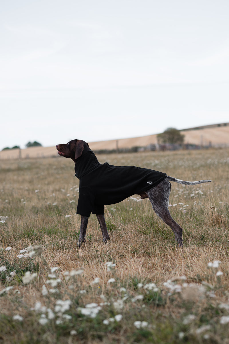 Wide Fit Fleece Dog Jumper - Black - image 5 - Wellbeing Pets