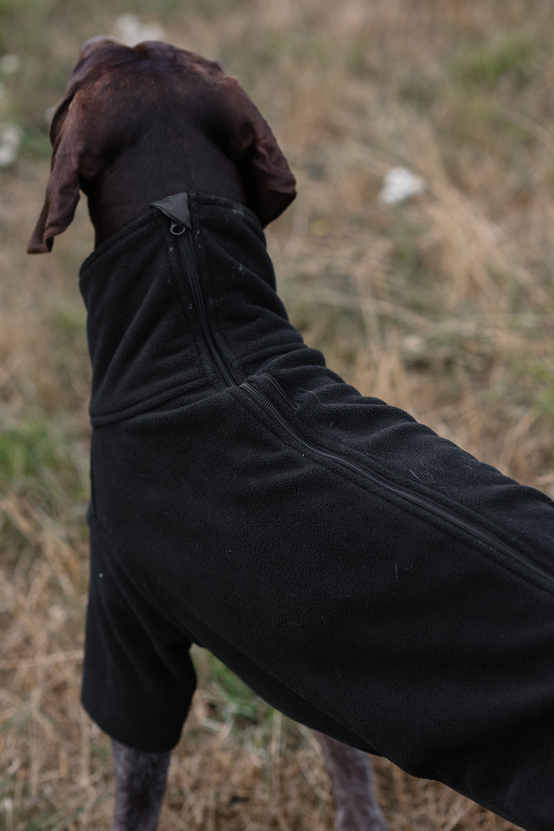 Wide Fit Fleece Dog Jumper - Black - image 2 - Wellbeing Pets