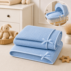 Blue Waffle Moses Basket Bedding Set (Basket Not Included!)
