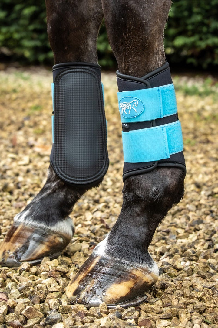 Double Locking Brushing Boots - Blue