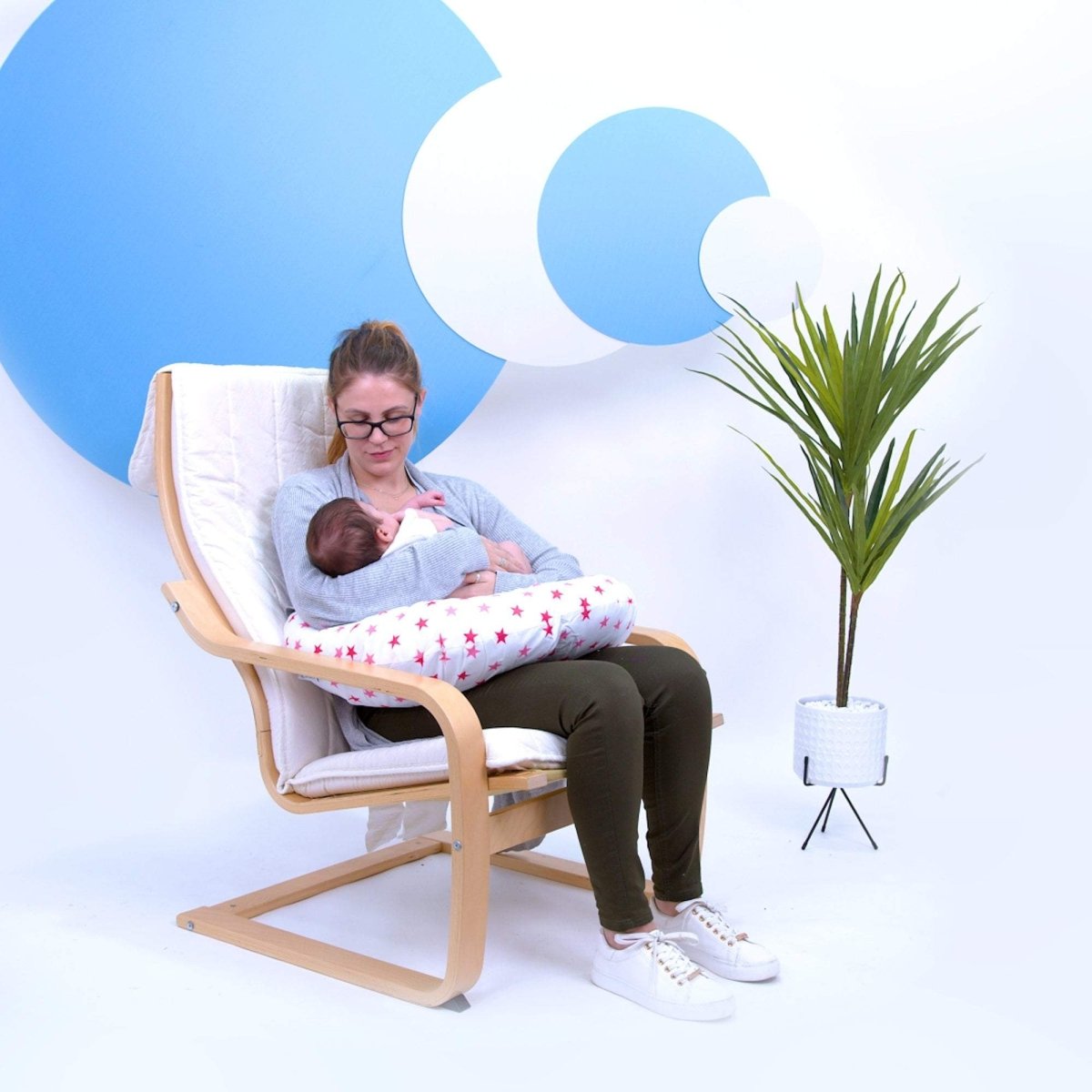 Breast Feeding Maternity Nursing Pillow - Little Star Pink