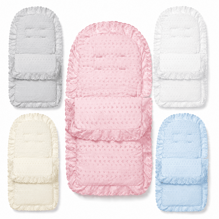 Universal Broderie Anglaise Pushchair Footmuff / Cosy Toes - Fits All Pushchairs / Prams And Buggies
