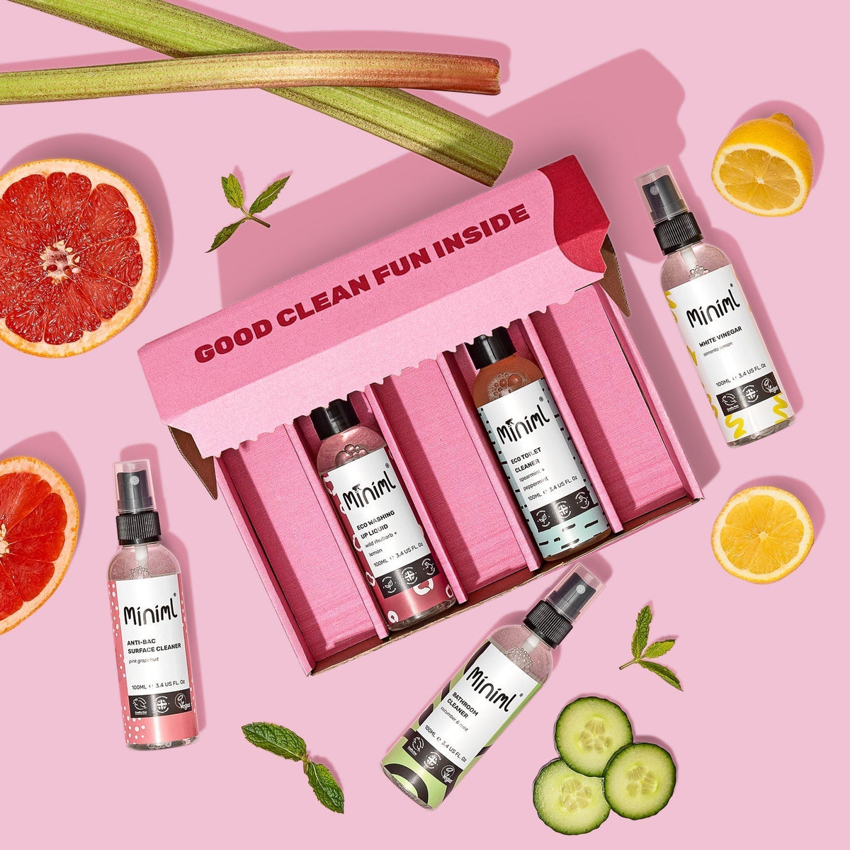 Miniml Cleaning Trial & Travel Set | 5 x 100ml Mini Cleaners Gift Bundle