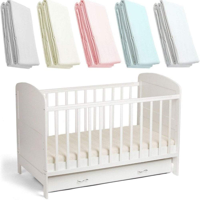 2x Spacesaver Cot Fitted Sheet 100% Cotton 100x52cm