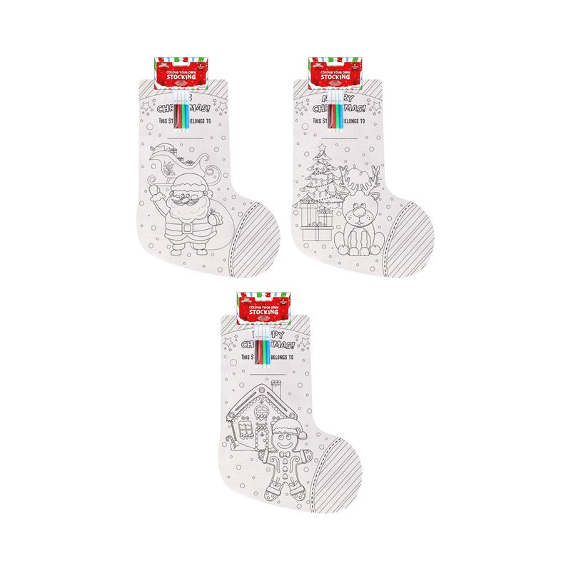 Colour Your Own Christmas Stocking With 4 Felt Tip Pens