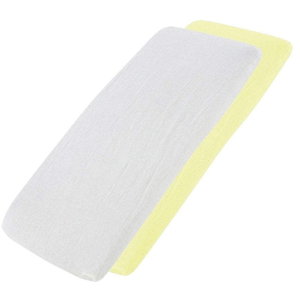 Crib Jersey Fitted Sheets 100% Cotton 40x90cm - Pack Of 2 - Fits All Models