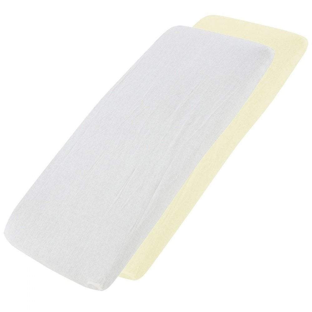 Crib Jersey Fitted Sheets 100% Cotton 40x90cm - Pack Of 2 - Fits All Models