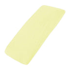 Yellow cotton jersey crib fitted sheet on a white background