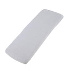 White cotton jersey crib fitted sheet on a white background