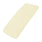 Cream cotton jersey crib fitted sheet on a white background
