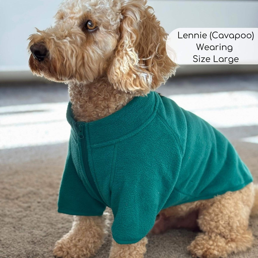 Dog Fleece Coat - Green - image 2 - Wellbeing Pets