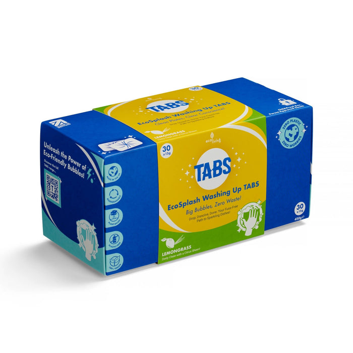 EcoSplash Washing Up Tabs – Plastic-Free, Plant-Based Cleaning (30 Pack)