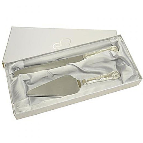 Personalised Wedding Cake Knife & Server Set – Engraved Stainless Steel