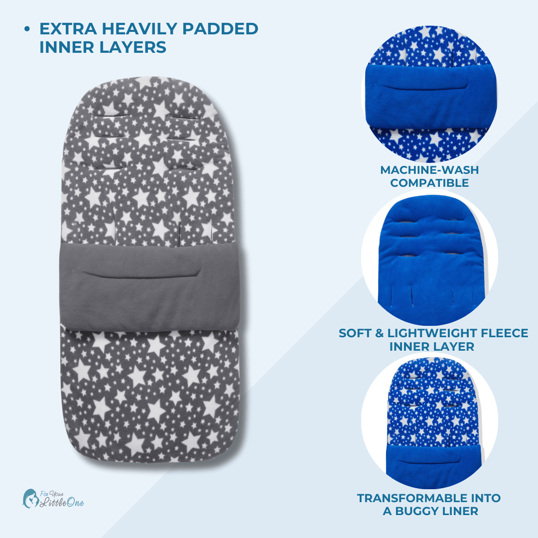 Universal Fleece Pushchair Footmuff / Cosy Toes - Fits All Pushchairs / Prams And Buggies