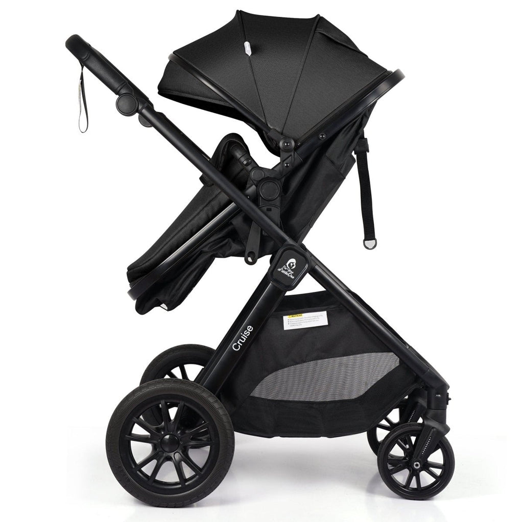 For Your Little One Cruise 3 In 1 Travel System With Car Seat And ISOFIX Base - Eclipse Black (Free Cupholder / Seat Liner Included!)