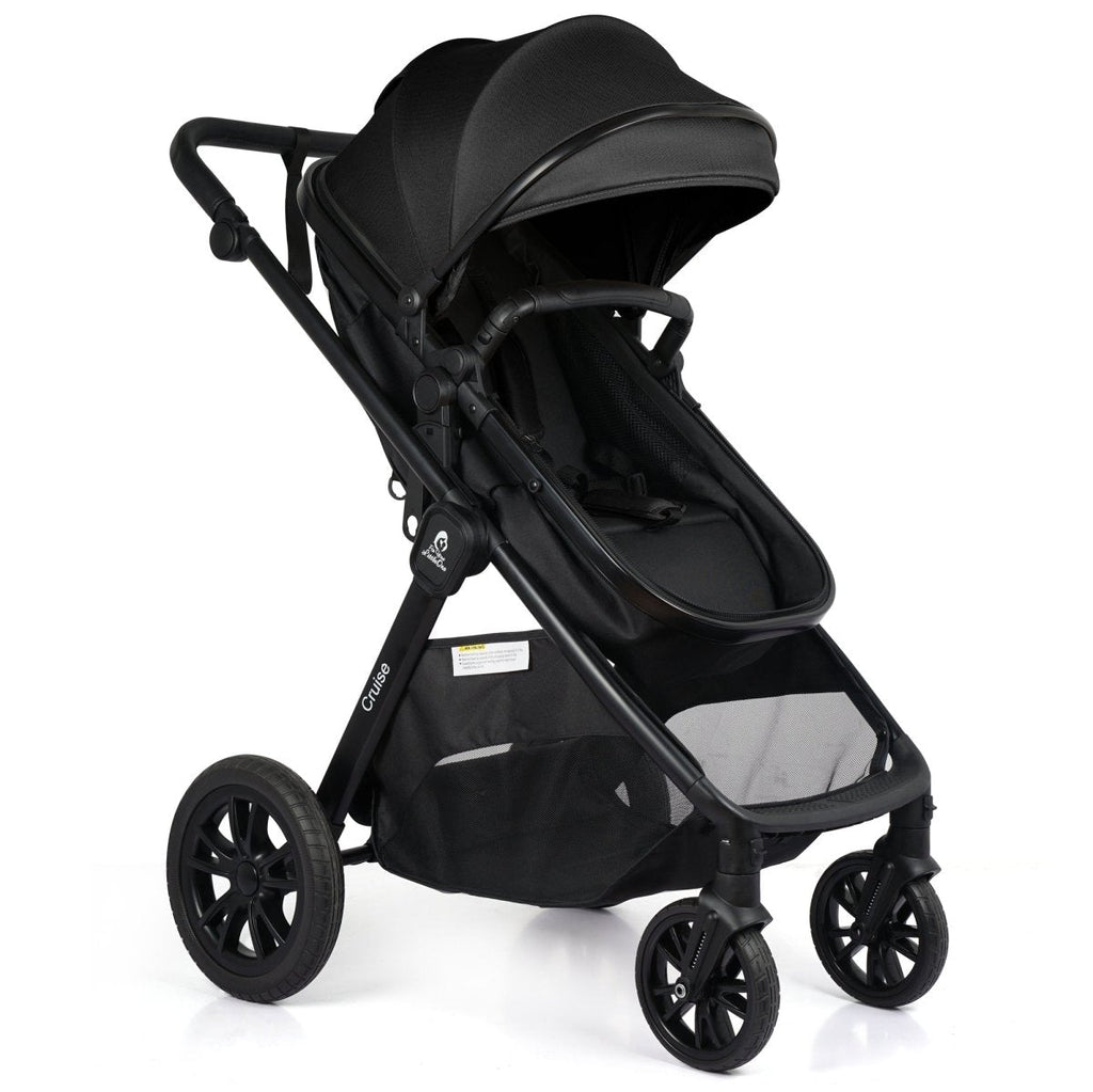 For Your Little One Cruise 3 In 1 Travel System With Car Seat And ISOFIX Base - Eclipse Black (Free Cupholder / Seat Liner Included!)