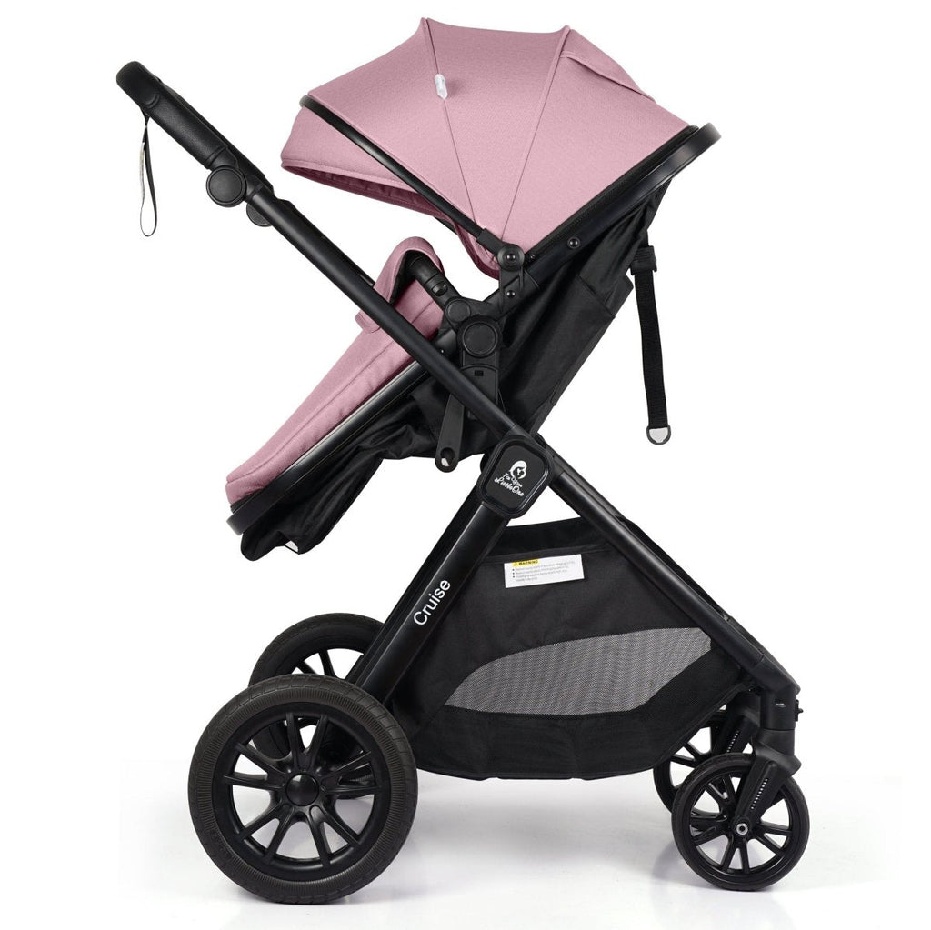 For Your Little One Cruise 3 In 1 Travel System With Car Seat And ISOFIX Base - Blush Rose (Free Cupholder And Seat Liner Included!)