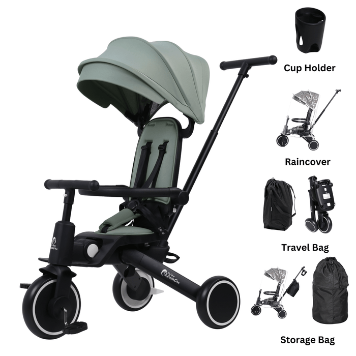Foryourlittleone Xplor Ultimate 6 in 1 Foldable Trike - Green (10m-4y)
