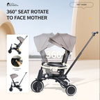 Foryourlittleone Xplor Ultimate 6 in 1 Foldable Trike - Grey Olive (10m-4y)