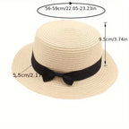 2pcs/Set Travel Raffia Tote Bag & Straw Hat - Fashion Woven Straw Hat Beach Bag Set