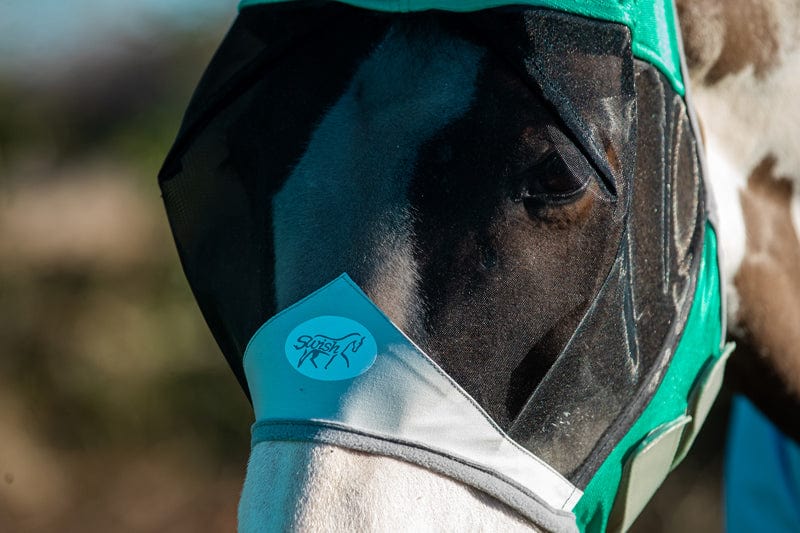 Horse Fly Mask - Green - image 2 - Wellbeing Pets