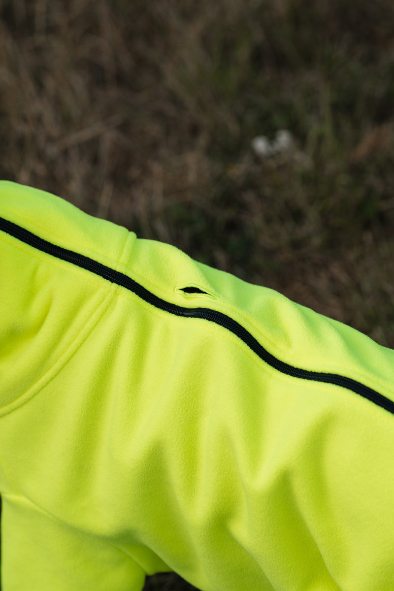 Wide Fit Fleece Dog Jumper - High Viz Yellow - image 3 - Wellbeing Pets